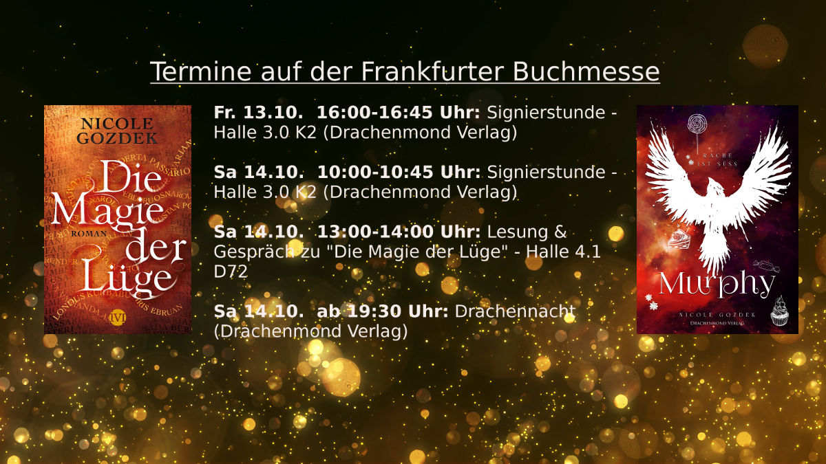 Termine auf der Frankfurter Buchmesse und zwei meiner Buchcover