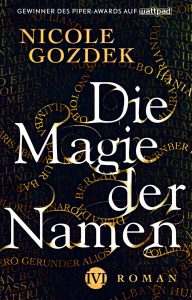 schwarz-goldenes Cover zu "Die Magie der Namen" mit weißem Titel