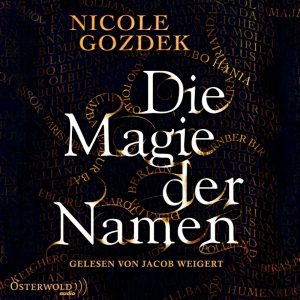 Hörbuch-Cover zu "Die Magie der Namen" mit verschlungenen Namen